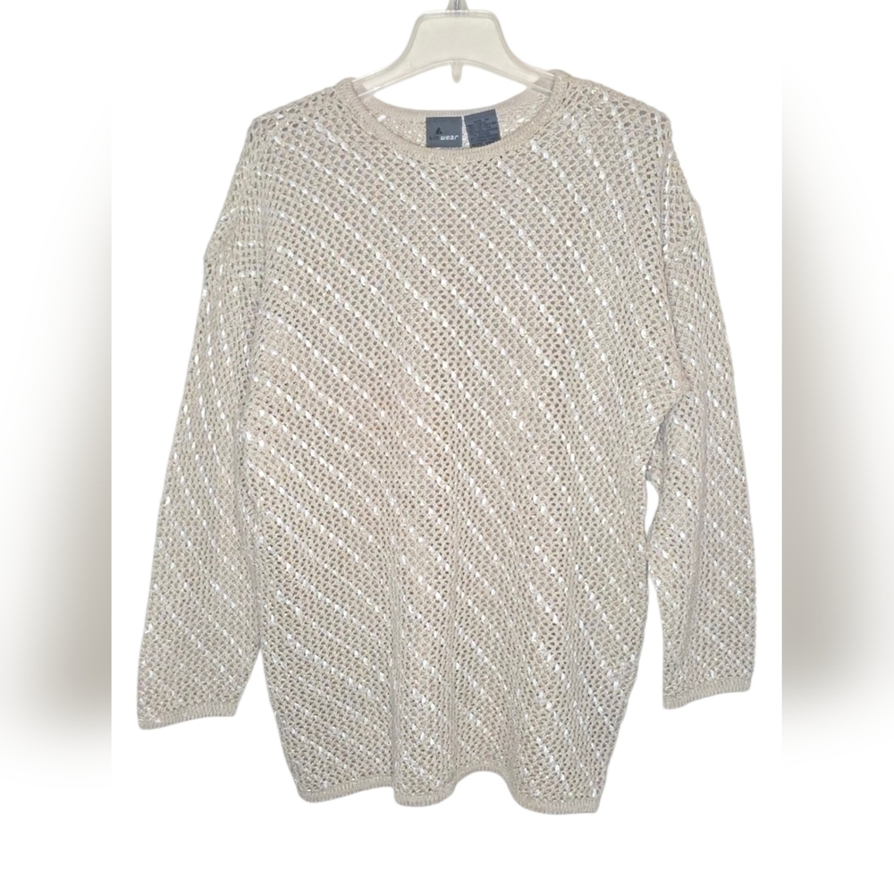 Vintage Liz Wear Loose Knit Tunic Sweater Size Medium